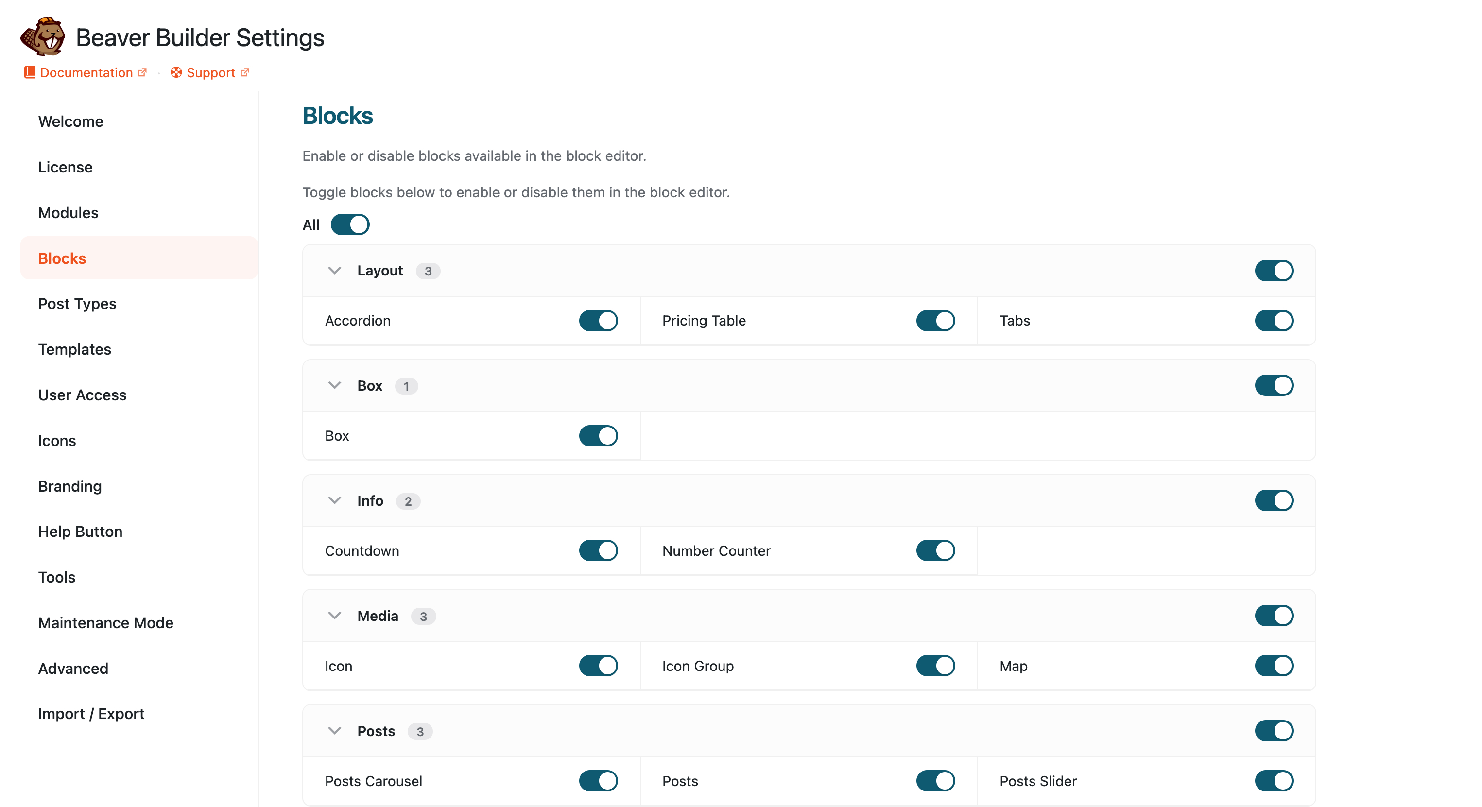 Blockse Settings